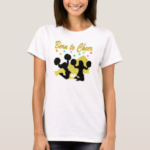 GOUD GEBOREN OM MEGAPHONE CHEERLEADER TE JUICHEN T-SHIRT