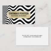 Goud geborsteld | Abstracte golfstroken Visitekaartje (Voorkant / Achterkant)