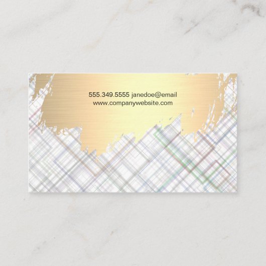 Goud geborsteld | Abstracte moderne kunst | Arties Visitekaartje (Achterkant)