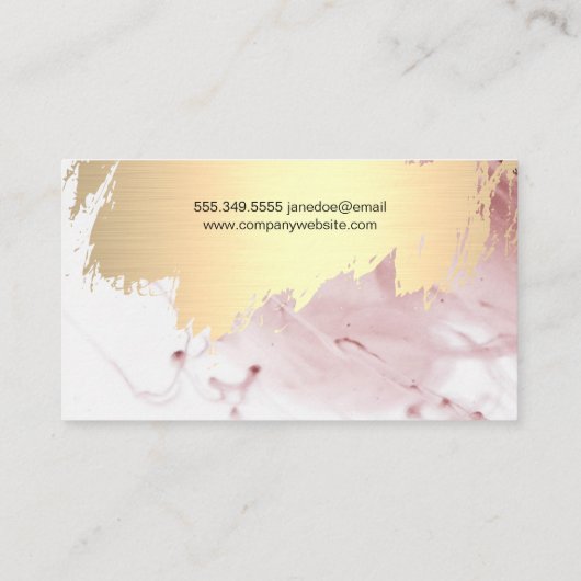 Goud geborsteld | Abstracte moderne kunst Visitekaartje (Achterkant)