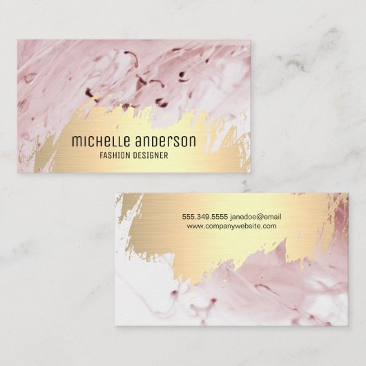 Goud geborsteld | Abstracte moderne kunst Visitekaartje (Voorkant / Achterkant)