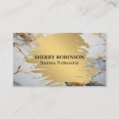 Goud geborsteld | Achtergrond marmer Visitekaartje (Voorkant)