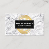 Goud geborsteld | Achtergrond marmer Visitekaartje (Voorkant)