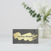 Goud geborsteld | Achtergrond Slate Rock Visitekaartje (Staand voorkant)