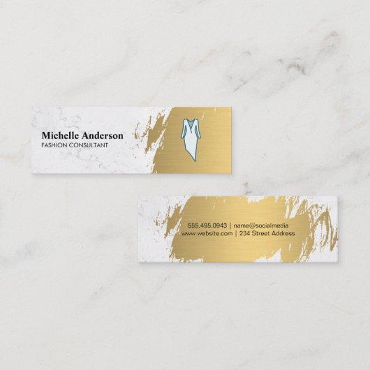 Goud geborsteld | Artiest Wardrobe | Fashionista Mini Visitekaartje (Voorkant / Achterkant)