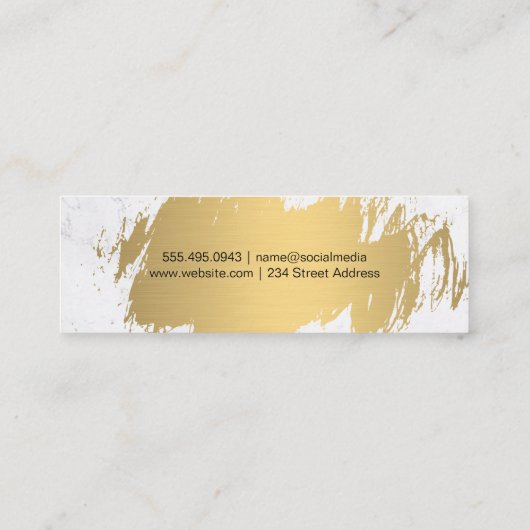 Goud geborsteld | Artiest Wardrobe | Fashionista Mini Visitekaartje (Achterkant)