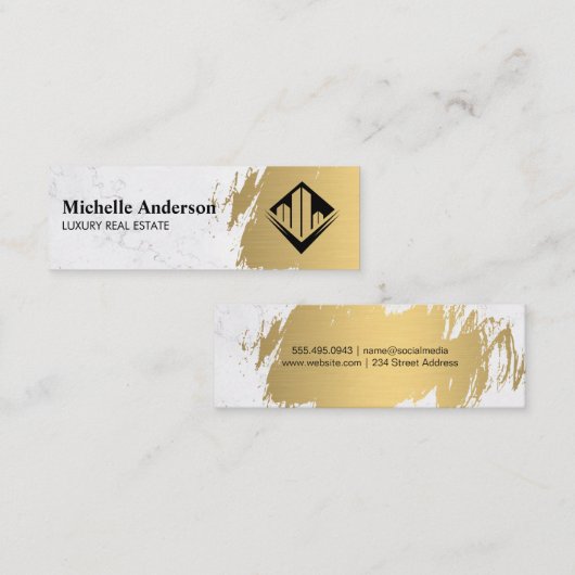 Goud geborsteld | Artiest Wardrobe | Onroerend goe Mini Visitekaartje (Voorkant / Achterkant)