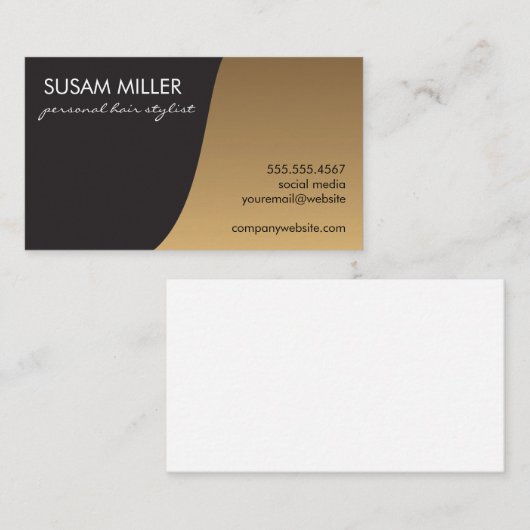 Goud geborsteld Eenvoudig kleurenblok Visitekaartje (Voorkant / Achterkant)