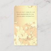 Goud geborsteld elegant gouden bloemenkapsalon visitekaartje (Achterkant)