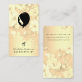 Goud geborsteld elegant gouden bloemenkapsalon visitekaartje (Voorkant / Achterkant)