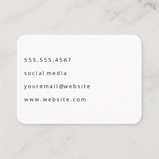 Goud geborsteld en bloemmotief visitekaartje (Achterkant)