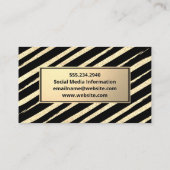 Goud geborsteld gestreept | Gouden metalen visitek Visitekaartje (Achterkant)