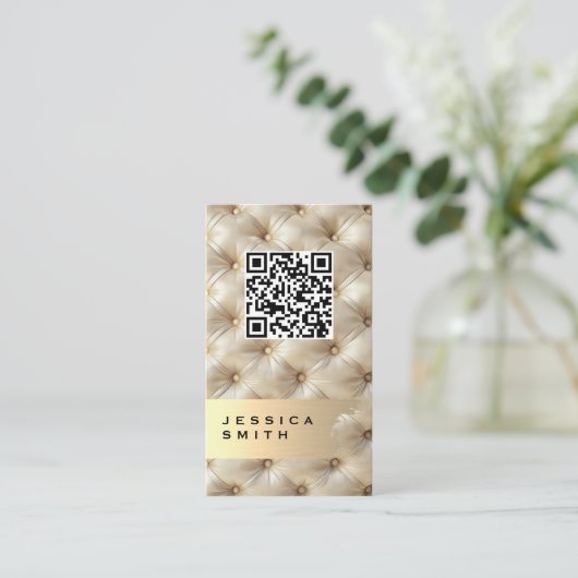 Goud geborsteld | Gevulde opvulmateriaal Visitekaartje (Staand voorkant)