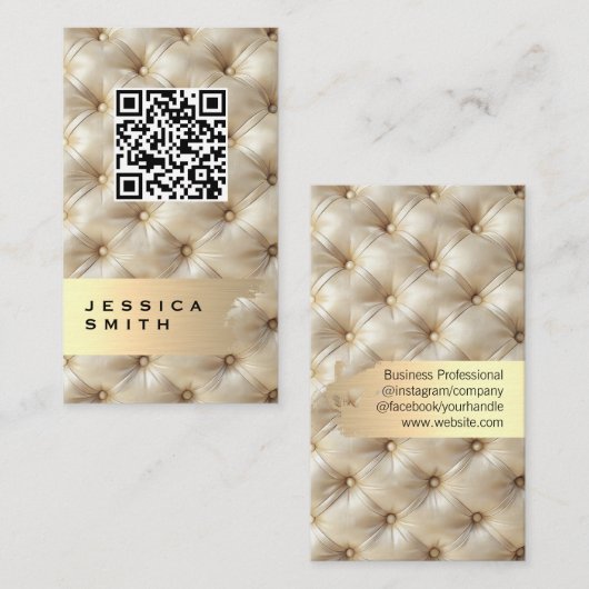 Goud geborsteld | Gevulde opvulmateriaal Visitekaartje (Voorkant / Achterkant)