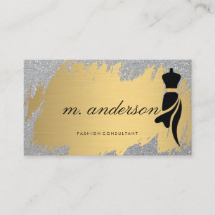 Goud geborsteld Glitter Glans Mode Visitekaartje