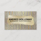 Goud geborsteld | Goud Streeppatroon Visitekaartje (Voorkant)