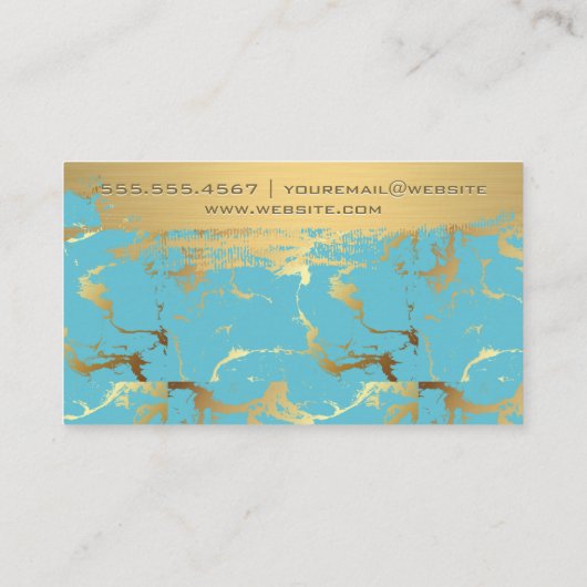 Goud geborsteld | Goud Teal Visitekaartje (Achterkant)