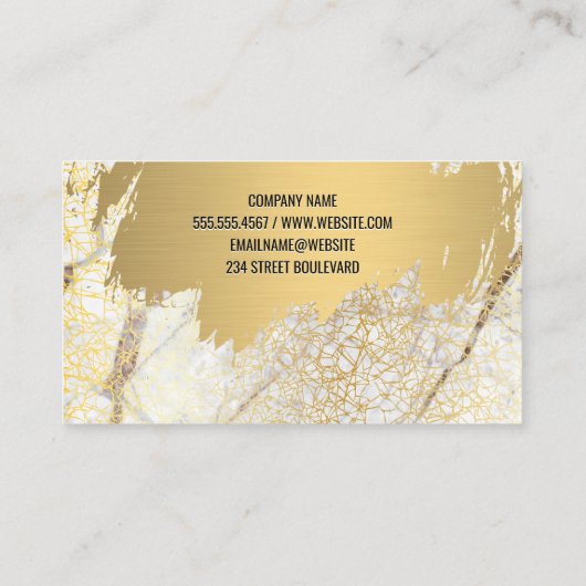 Goud geborsteld | Goud Textuur | Marmeren Achtergr Visitekaartje (Achterkant)