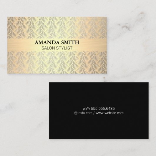 Goud geborsteld goud weefsel visitekaartje (Voorkant / Achterkant)