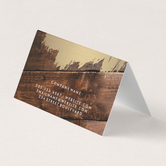 Goud geborsteld | Hout Visitekaartje (Achterkant)