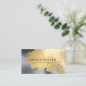 Goud geborsteld leder gouden metalen achtergrond visitekaartje (Staand voorkant)