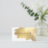Goud geborsteld leder Gouden Metallic II Visitekaartje (Staand voorkant)