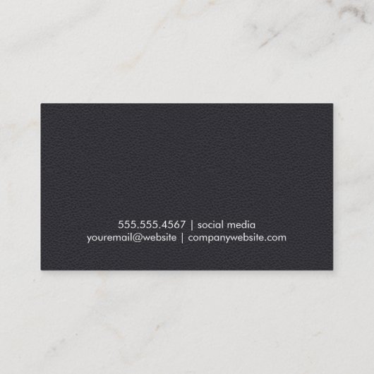 Goud geborsteld leder Gouden Metallic II Visitekaartje (Achterkant)