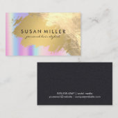 Goud geborsteld leer gouden metaalglans | Iridiscë Visitekaartje (Voorkant / Achterkant)