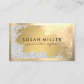 Goud geborsteld leer gouden rand visitekaartje (Voorkant)