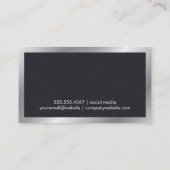 Goud geborsteld leer | Zilveren randen Visitekaartje (Achterkant)