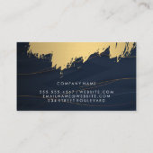 Goud geborsteld | Lux Lines Dark Blue Visitekaartje (Achterkant)