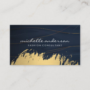 Goud geborsteld Lux Lines Dark Blue Visitekaartje