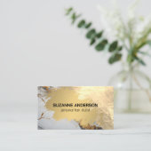 Goud Geborsteld Marmeren Achtergrond Visitekaartje (Staand voorkant)