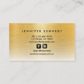Goud geborsteld metaal Elegant Monogram Matig Manu Visitekaartje (Achterkant)