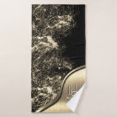 Goud Geborsteld Metaal en Metaalsteen Monogrammed Badhanddoek (Badhanddoek)