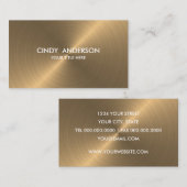 Goud geborsteld metaal glans visitekaartje (Voorkant / Achterkant)