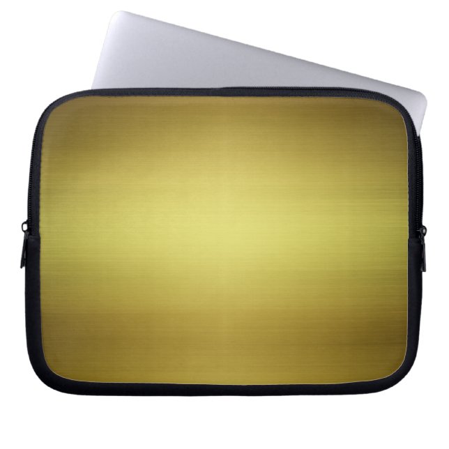 Goud geborsteld metaal laptop sleeve (Voorkant)