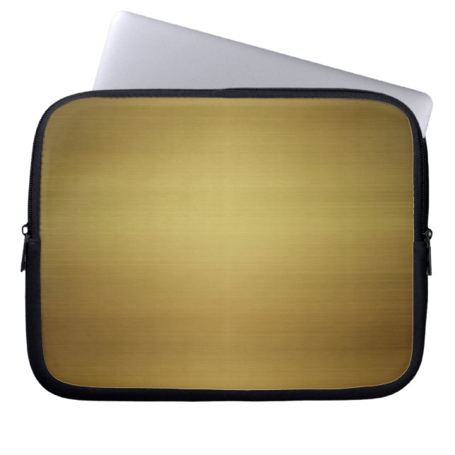 Goud geborsteld metaal laptop sleeve (Voorkant)