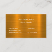 Goud geborsteld metaal monogram minimalistische el visitekaartje (Achterkant)