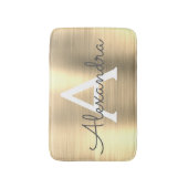 Goud geborsteld Metaal Monogram Naam en Initiaal Badmat (Voorkant Verticaal)