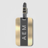 Goud geborsteld Metaal Monogram Naam en Initiaal Bagagelabel (Voorkant (verticaal))