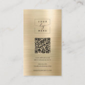 Goud Geborsteld Metaal QR Code Oorbel Display Kaar Visitekaartje (Achterkant)