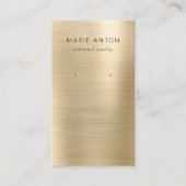 Goud Geborsteld Metaal QR Code Oorbel Display Kaar Visitekaartje (Voorkant)