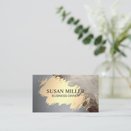 Goud geborsteld modern stijlvol visitekaartje (Staand voorkant)