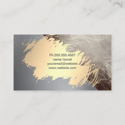 Goud geborsteld modern stijlvol visitekaartje (Achterkant)