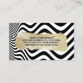 Goud geborsteld | Modern strepen golfkunst Visitekaartje (Achterkant)