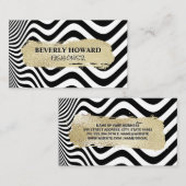 Goud geborsteld | Modern strepen golfkunst Visitekaartje (Voorkant / Achterkant)