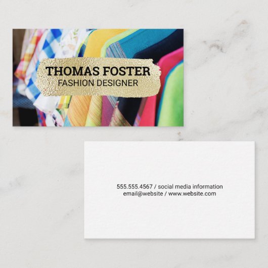 Goud geborsteld | Rek van kleding Visitekaartje (Voorkant / Achterkant)