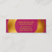 Goud geborsteld | Roze leder Mini Visitekaartje (Achterkant)