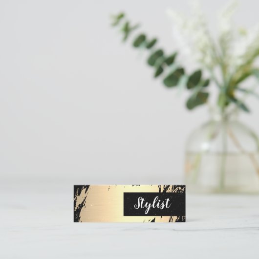 Goud geborsteld / Stijllijst Mini Visitekaartje (Staand voorkant)